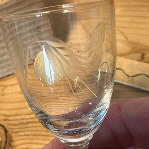 Vintage crystal Leaf cordial glasses